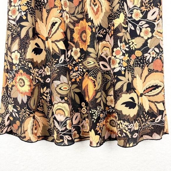 Vintage Y2K 90's Whimsigoth Dark Fairy Floral Pull On Midi/Maxi Skirt By AGB - M - Picture 6 of 13